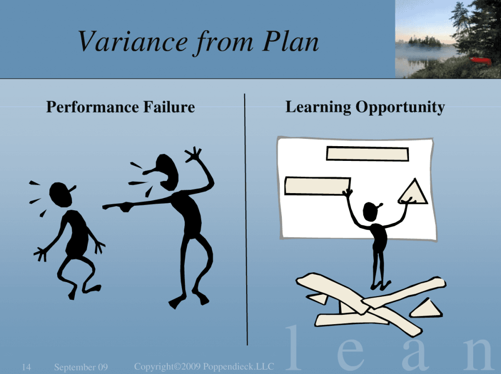 Variance from Plan is a Learning Opportunity, not a Performance Failure